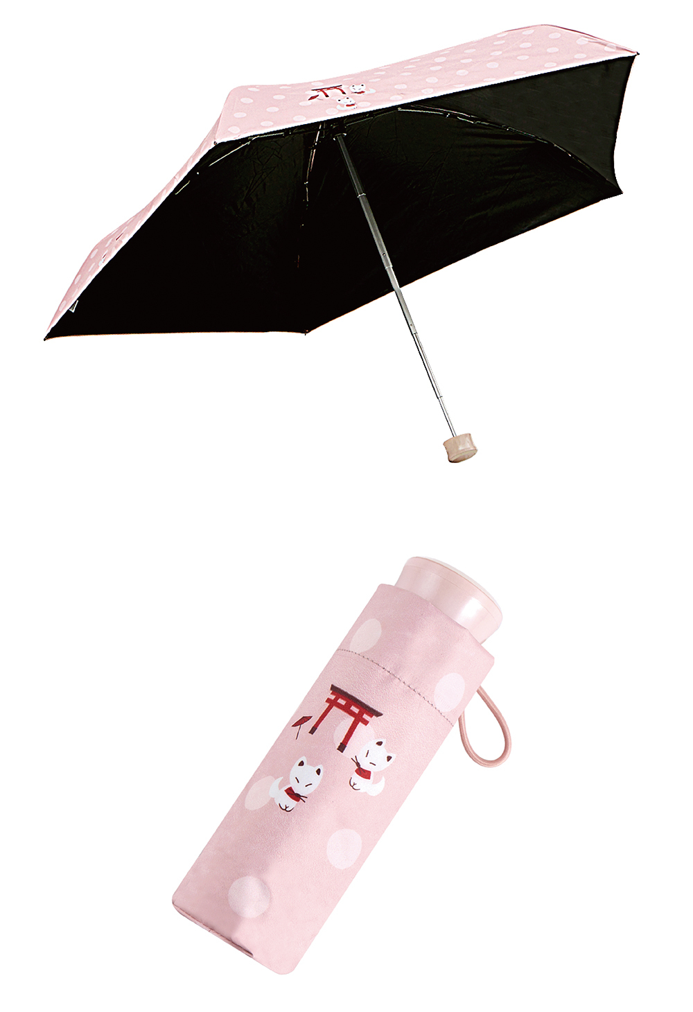 RAINSTORY黑膠降溫手開迷你口袋傘(鳥居)