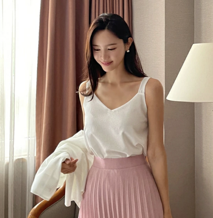 簡約雪紡背心 [ 3色 / Free,L ]