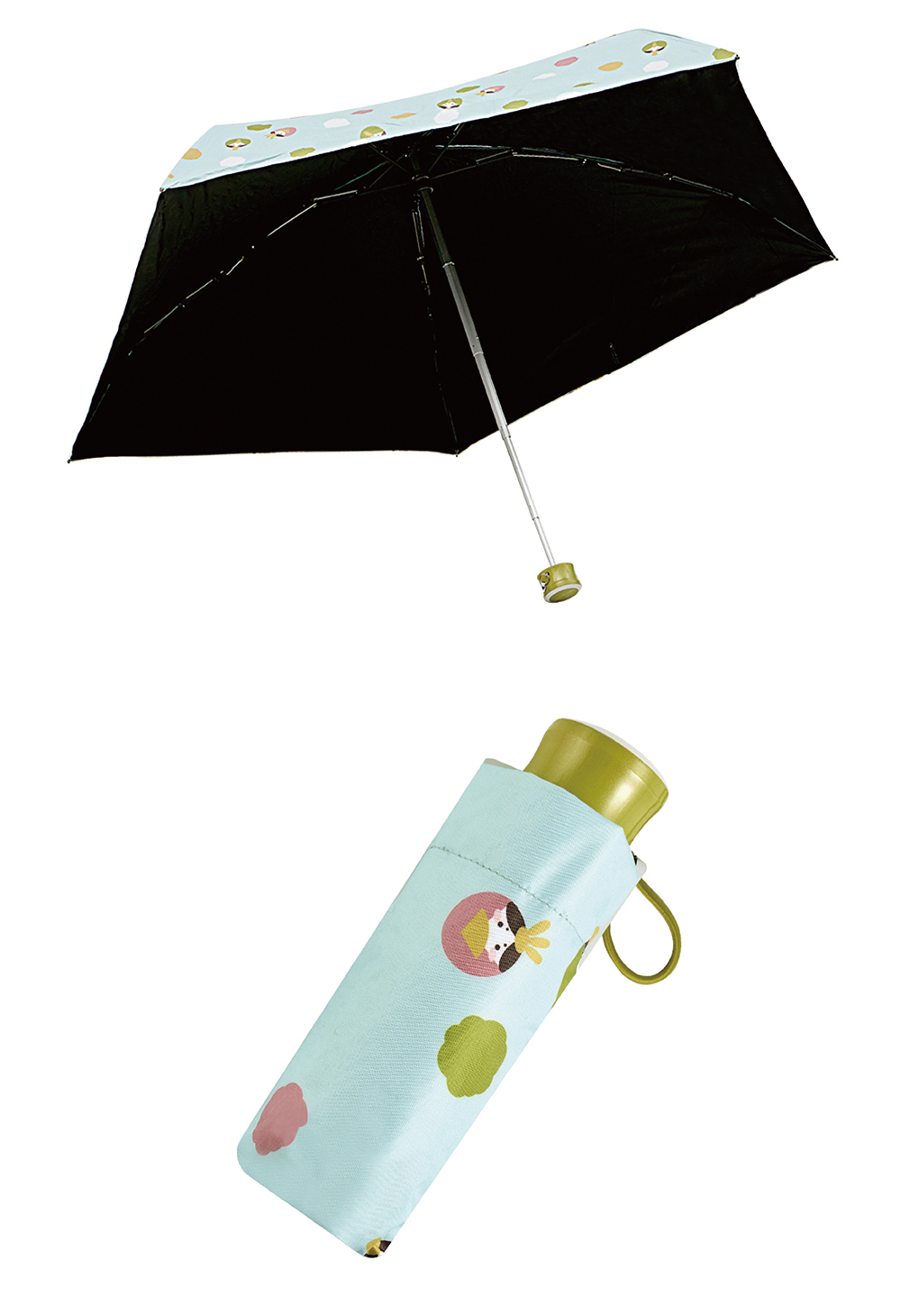 RAINSTORY黑膠降溫手開迷你口袋傘(雛人偶)