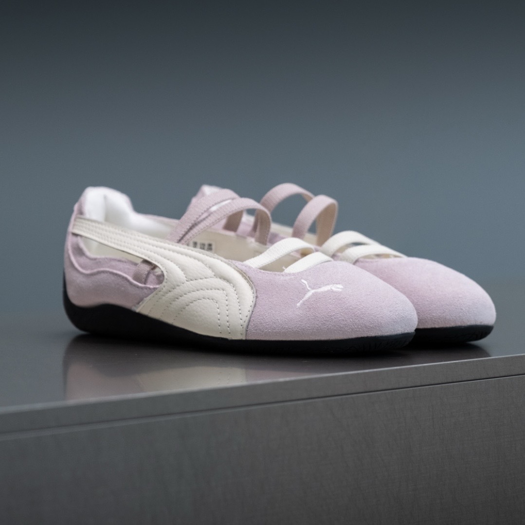 PUMA SPEEDCAT BALLET 芭蕾舞鞋 粉白 麂皮 皮革 瑪莉珍 女鞋 406334-01