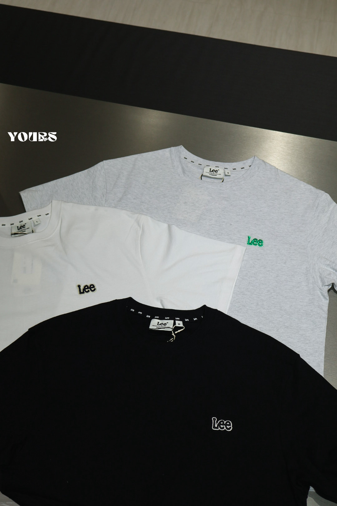 韓國 LEE 刺繡小標短袖 短Tee （3colors)