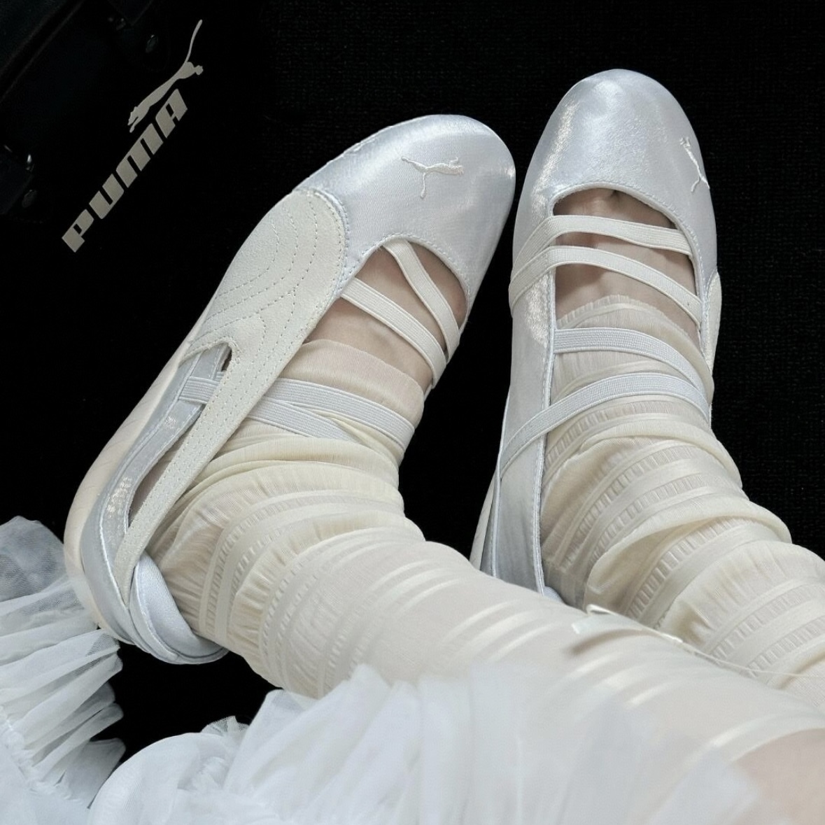 PUMA SPEEDCAT BALLET 芭蕾舞鞋 銀白 麂皮 瑪莉珍 女鞋 404383-03