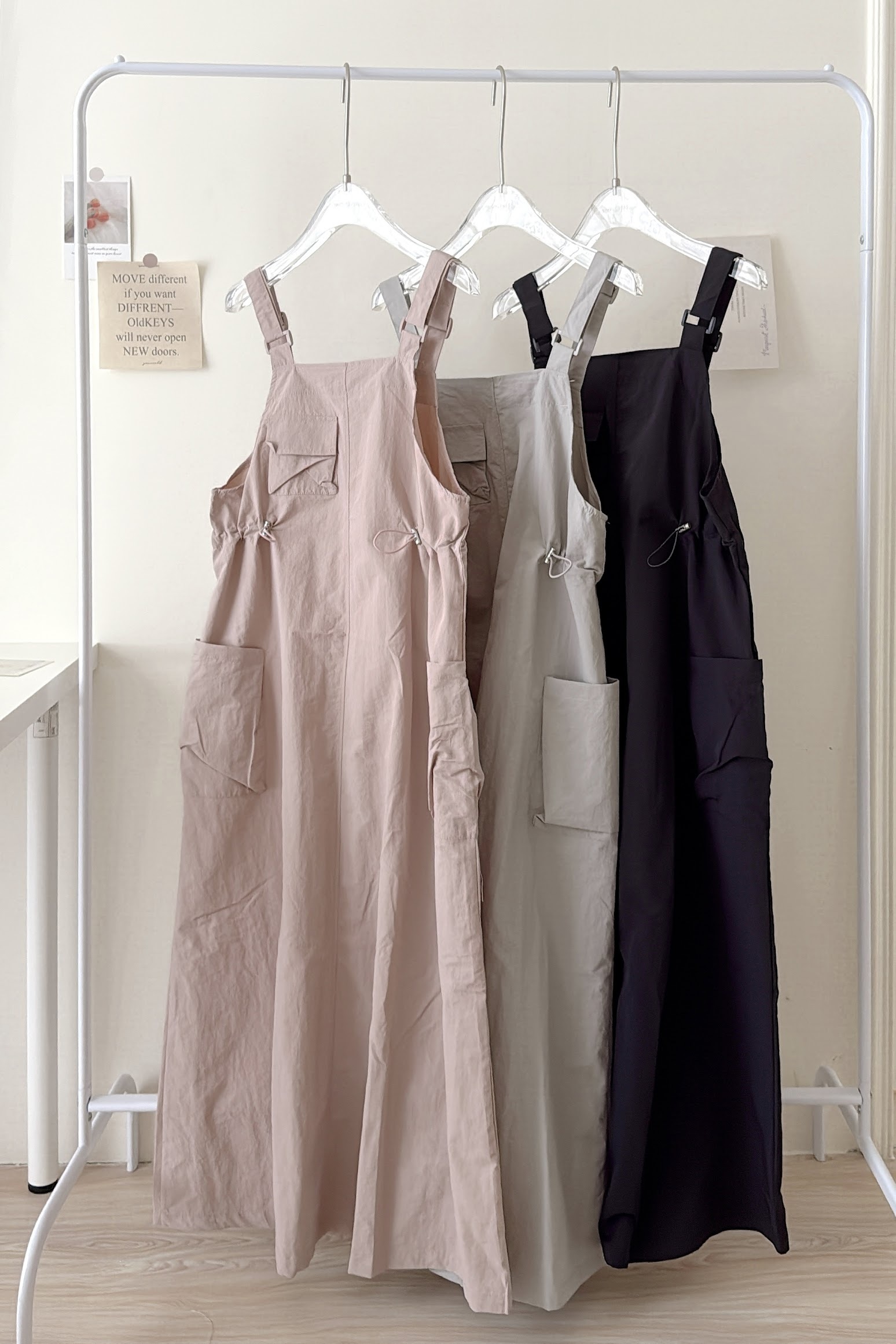 現貨🚚韓系休閒工裝吊帶長裙🕶️💕共3色