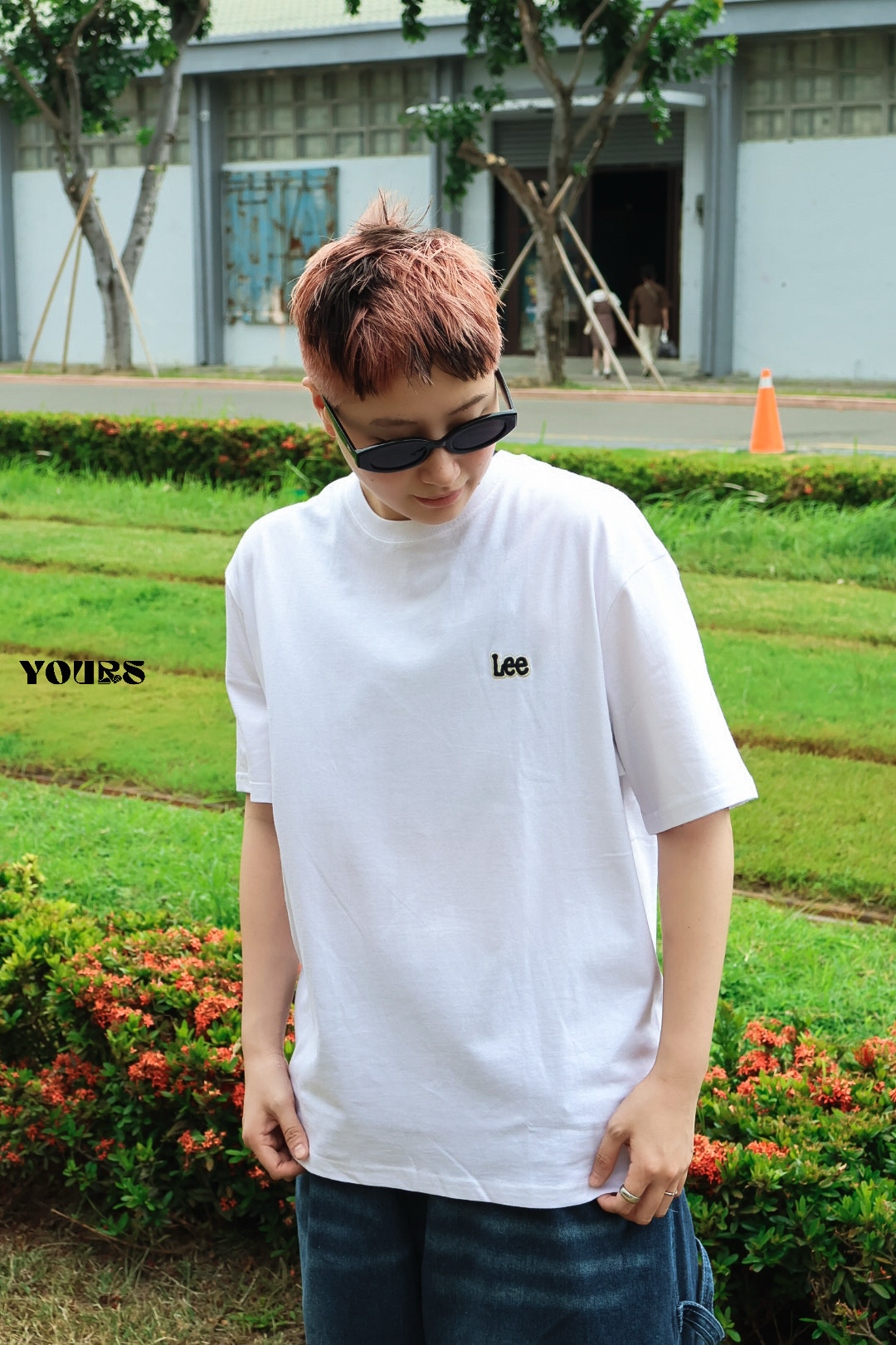 韓國 LEE 刺繡小標短袖 短Tee （3colors)