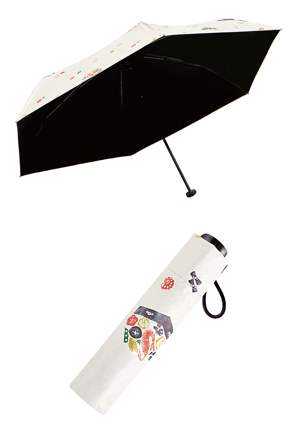 RAINSTORY黑膠降溫手開輕細口紅傘( 幕之內弁当)