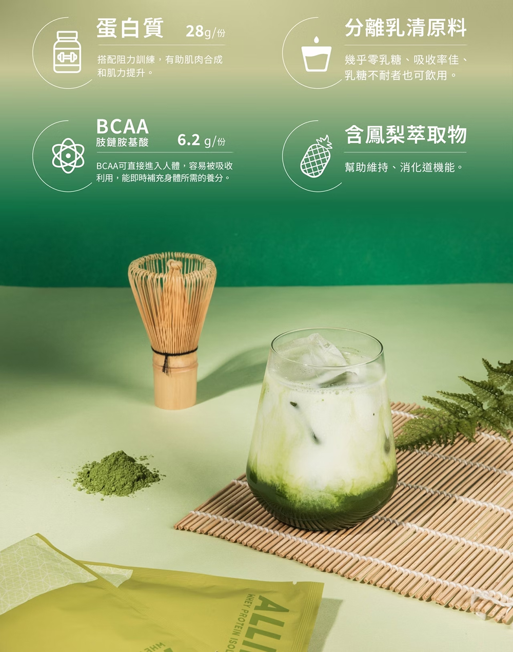 ALL IN乳清|分離乳清系列|抹茶