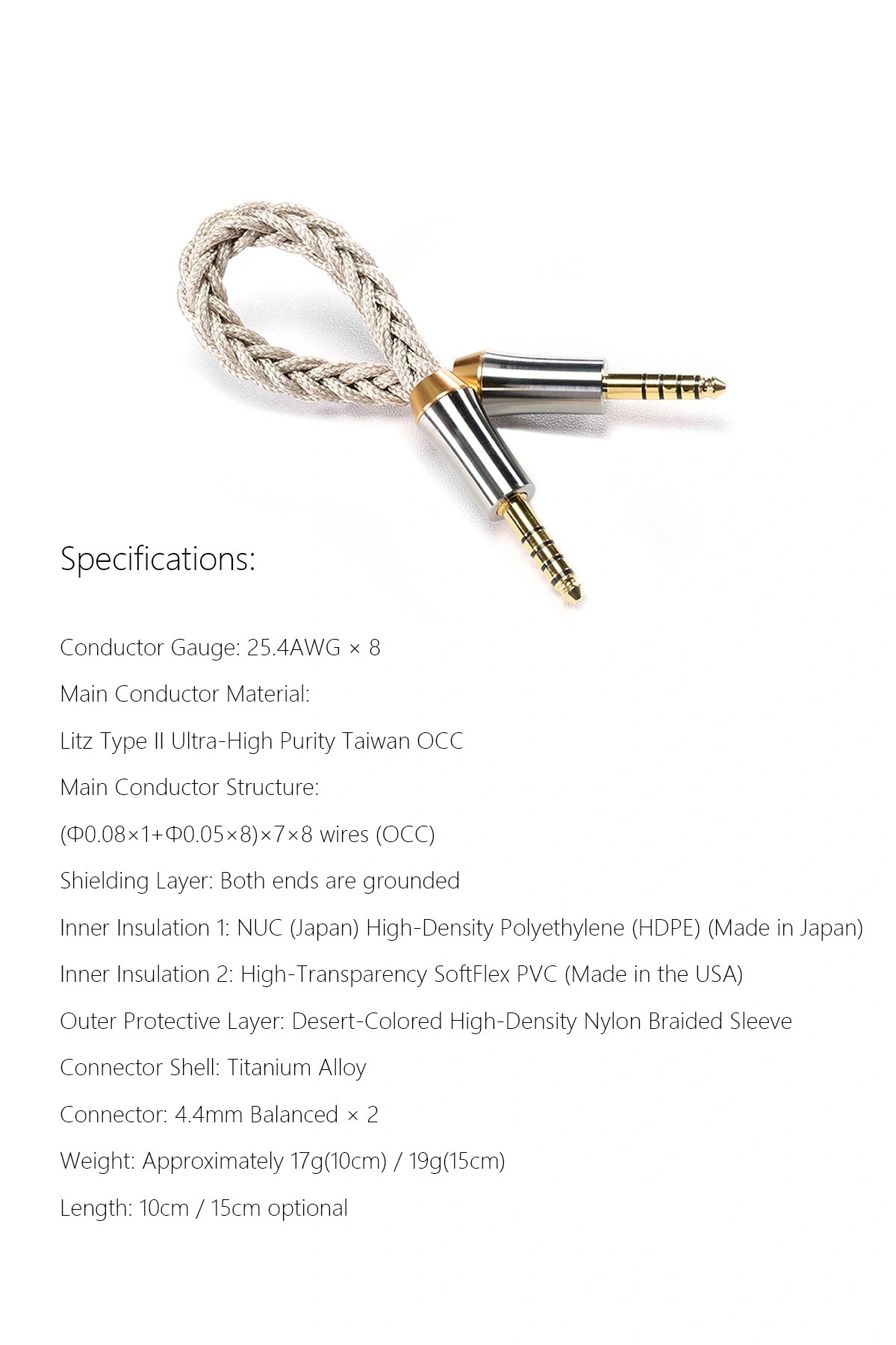 ddHiFi BC44Net 4.4mm Balanced Shielded Audio Cable