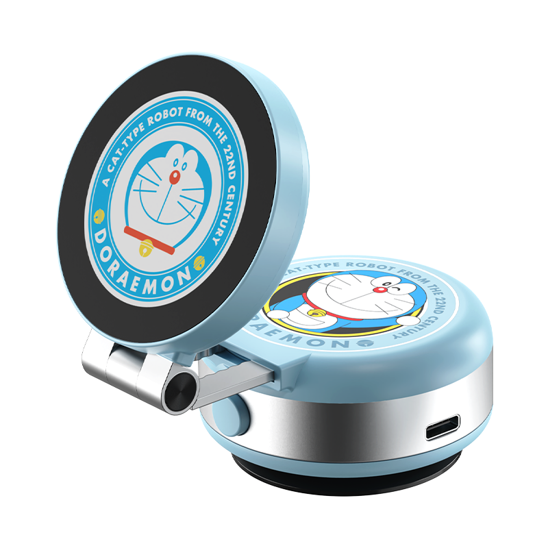 【Doraemon 哆啦A夢】電動吸盤磁吸手機支架