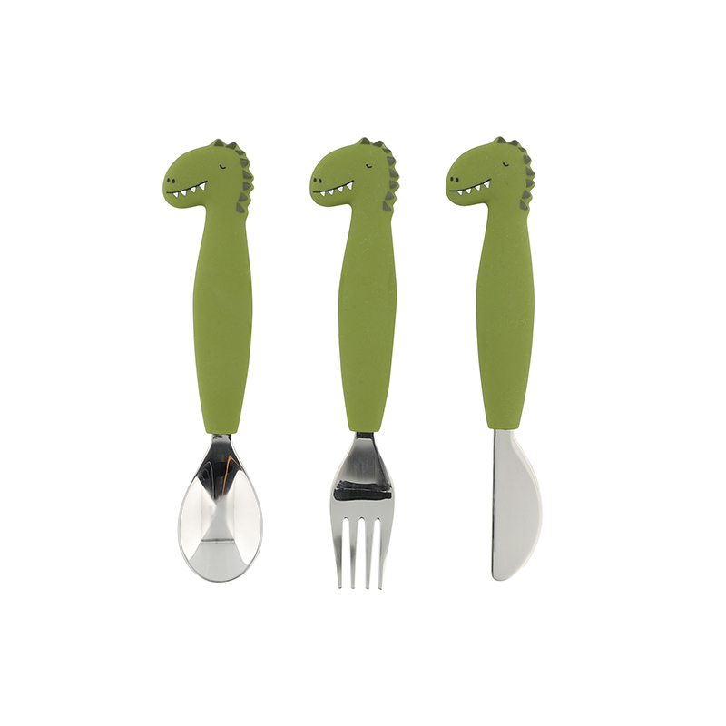 trixie 動物造型刀叉匙3件組-威力恐龍