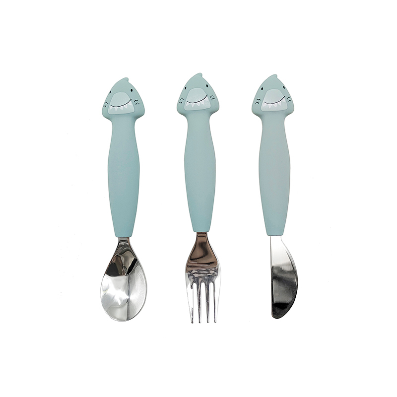trixie 動物造型刀叉匙3件組-嘟嘟鯊魚