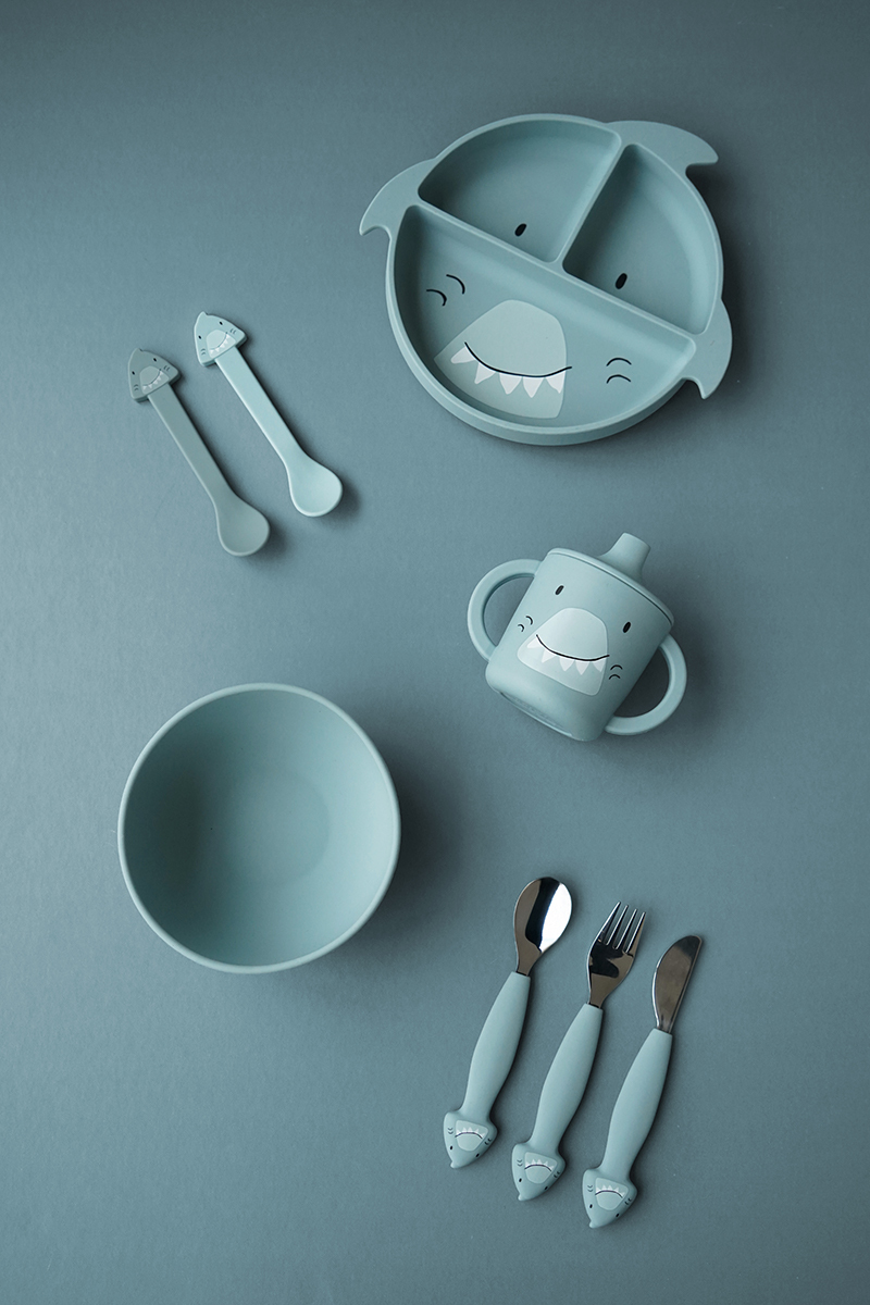 trixie 動物造型刀叉匙3件組-嘟嘟鯊魚