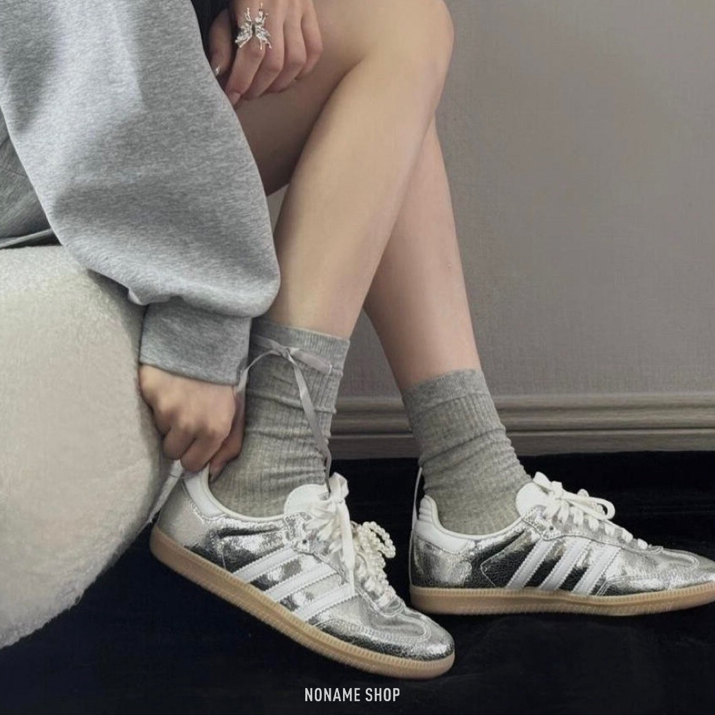 ADIDAS SAMBA OG Y2K 爆裂紋 液態銀 德訓鞋 (女款)