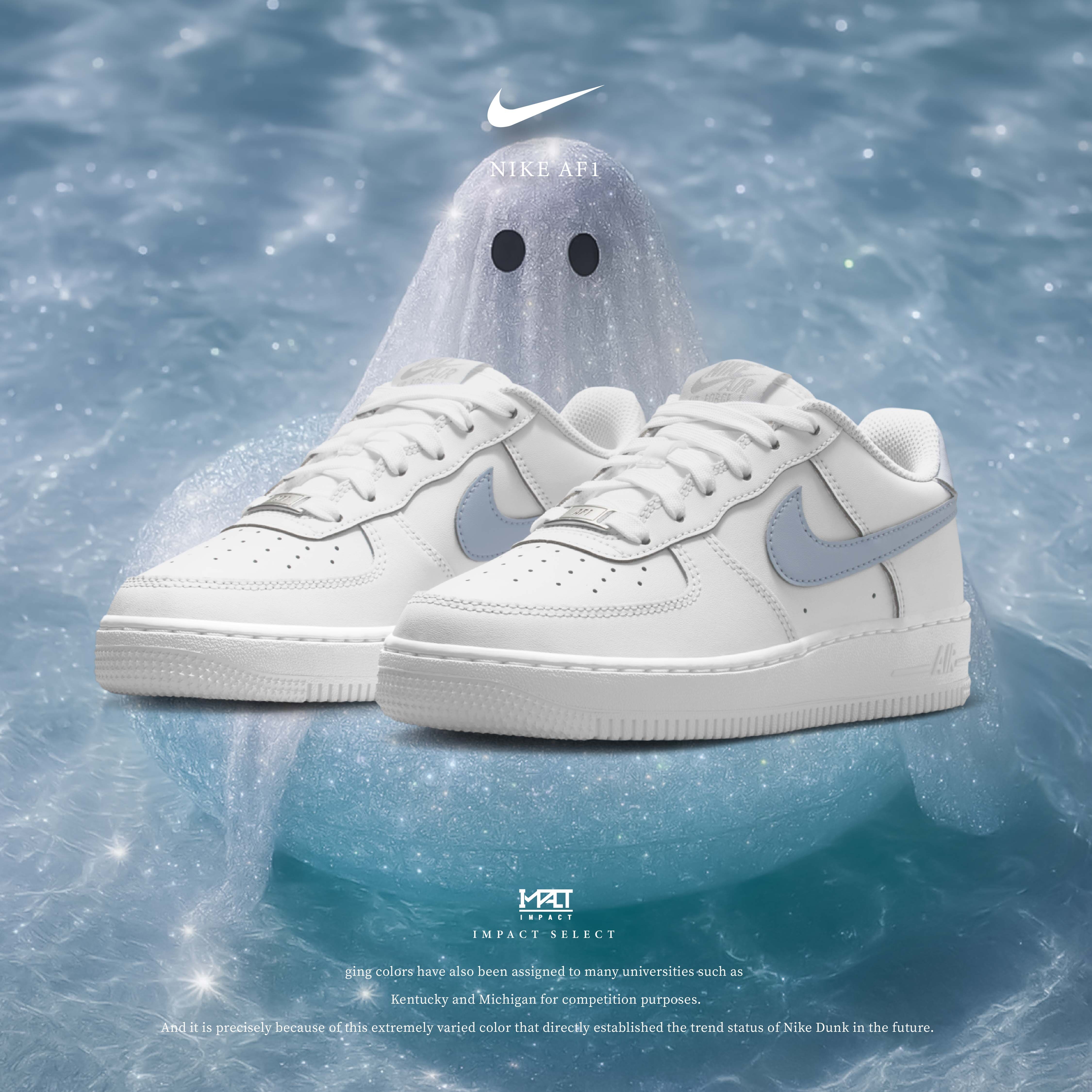 Nike Air Force 1 GS "WHITE GHOST" 白色幽靈 大童 女鞋 CT3839-112