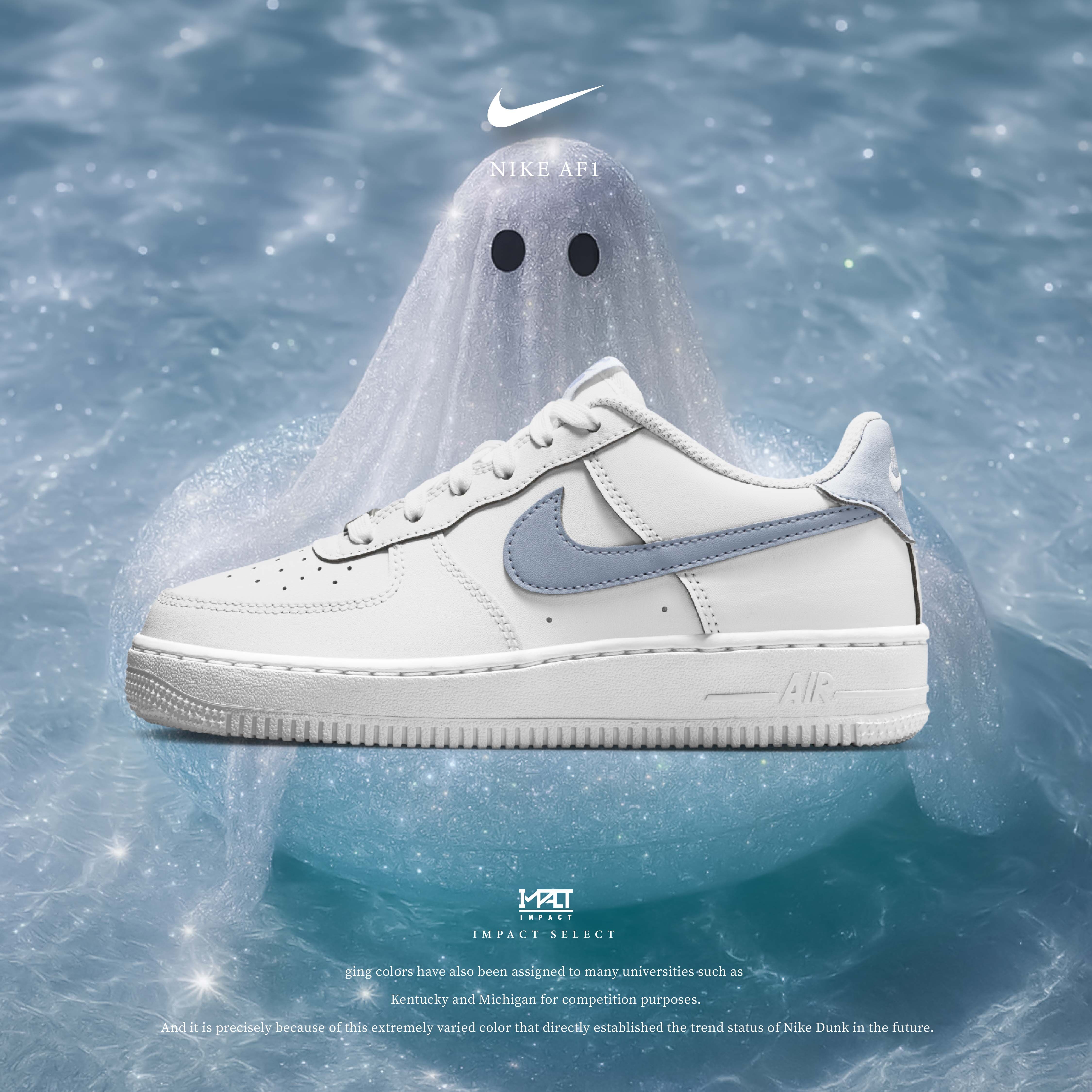 Nike Air Force 1 GS "WHITE GHOST" 白色幽靈 大童 女鞋 CT3839-112
