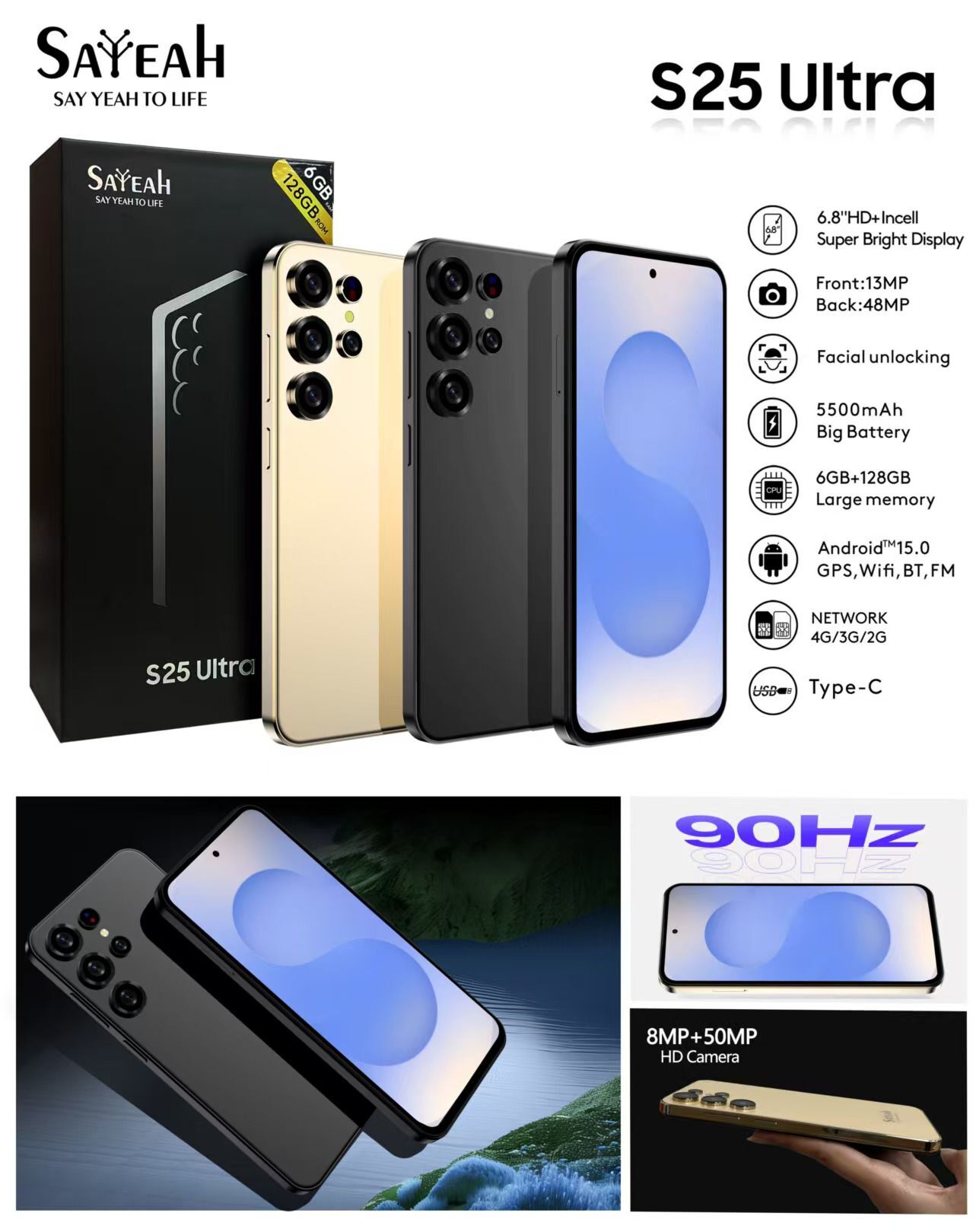 SAYEAH S25 Ultra (6GB RAM + 128GB ROM)