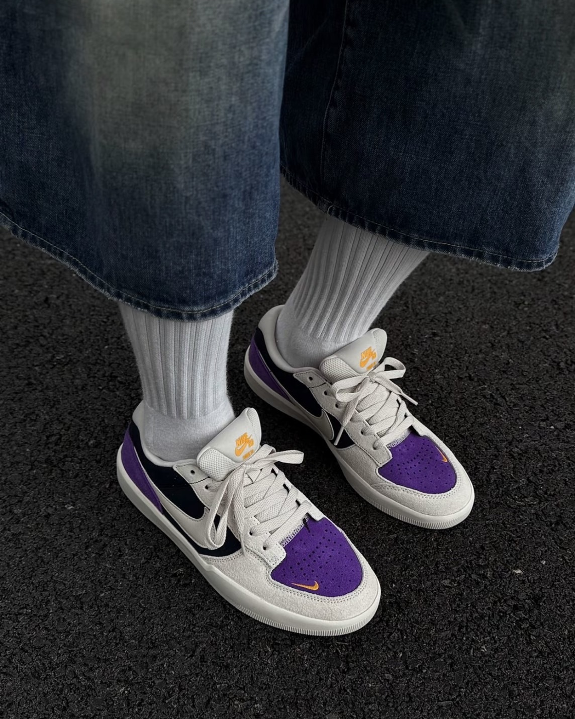 【現貨】Nike SB Force 58 板鞋 麂皮 復古 米紫