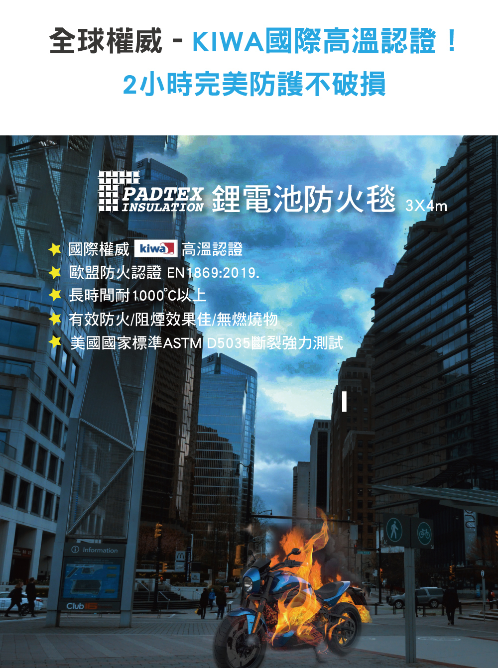 Padtex鋰電池防火毯,鋰電池火災