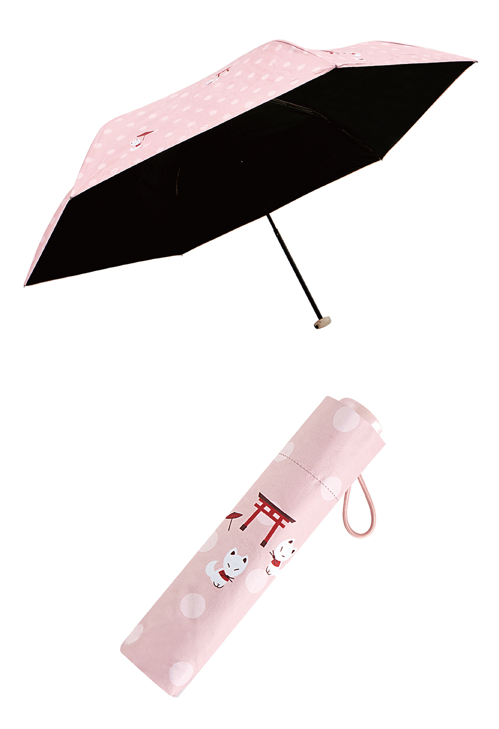 RAINSTORY黑膠降溫手開輕細口紅傘(鳥居)