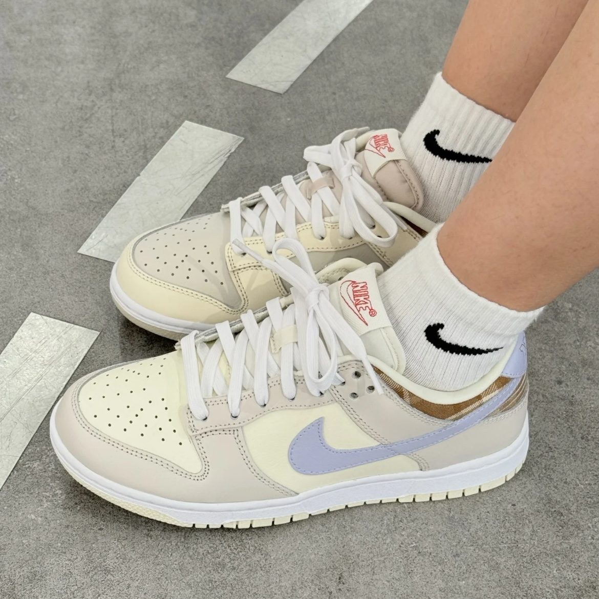 Nike Dunk Low "Camo Ankle" 鴛鴦奶茶 米灰 淺紫 棕色格紋 皮革 低筒休閒鞋