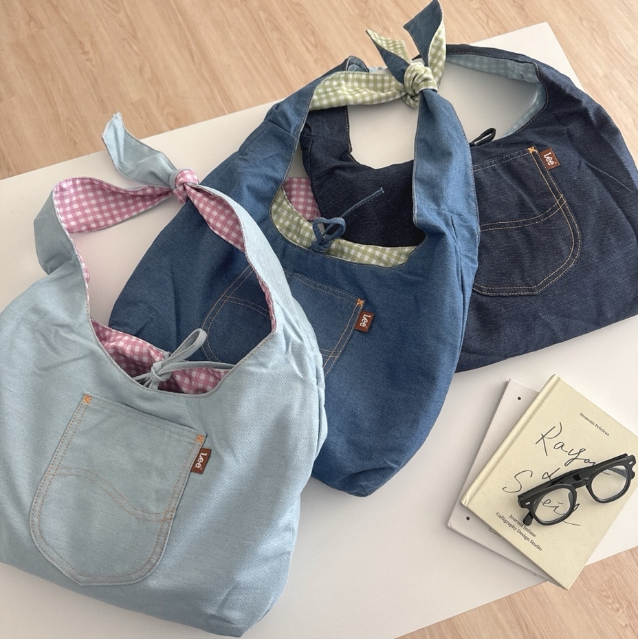 （現貨）LEE 雙面 丹寧 打結背帶 肩背包