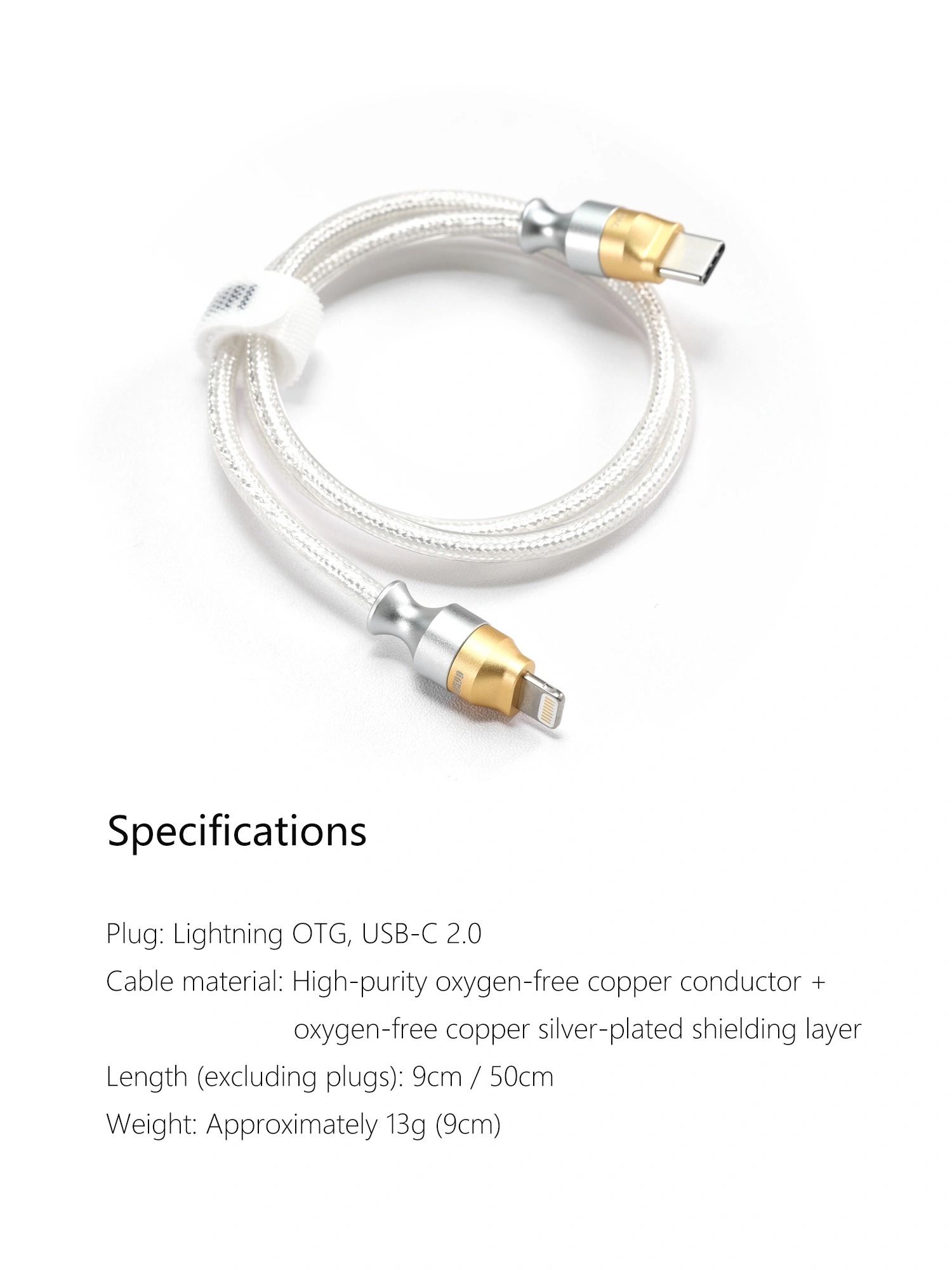 ddHiFi MFi05 M2 Lightning to USB-C OTG Decoding Data Cable