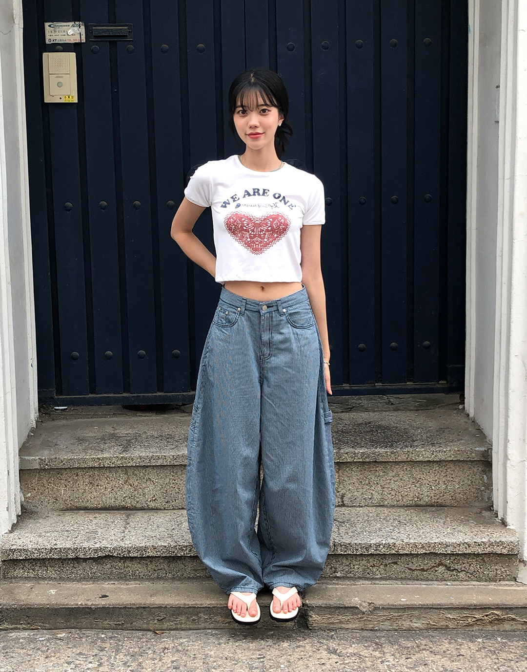 【優惠預訂】韓國直紋氣球褲