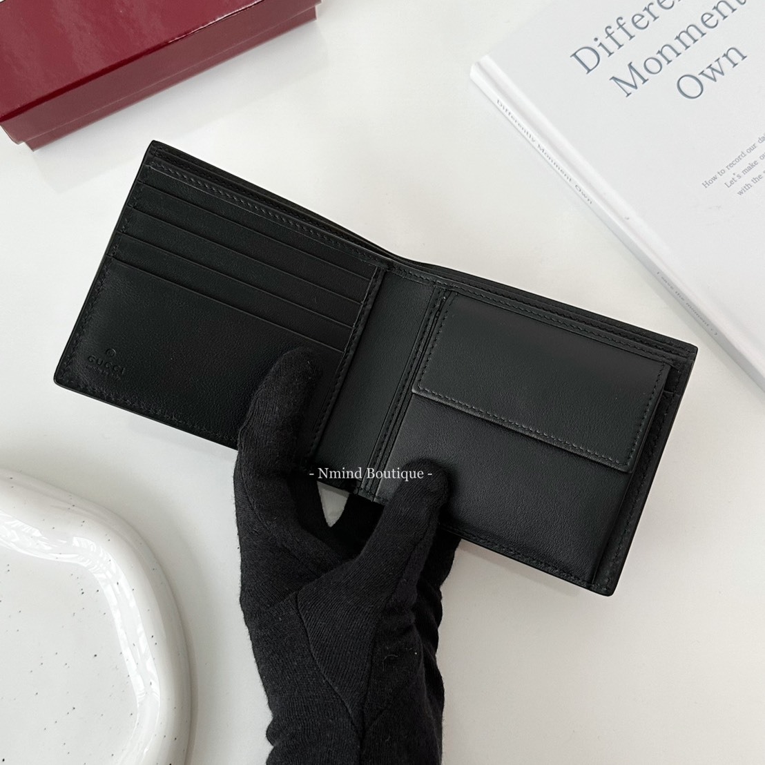GUCCI GG MARMONT COIN WALLET / Black soft semi-shiny leather