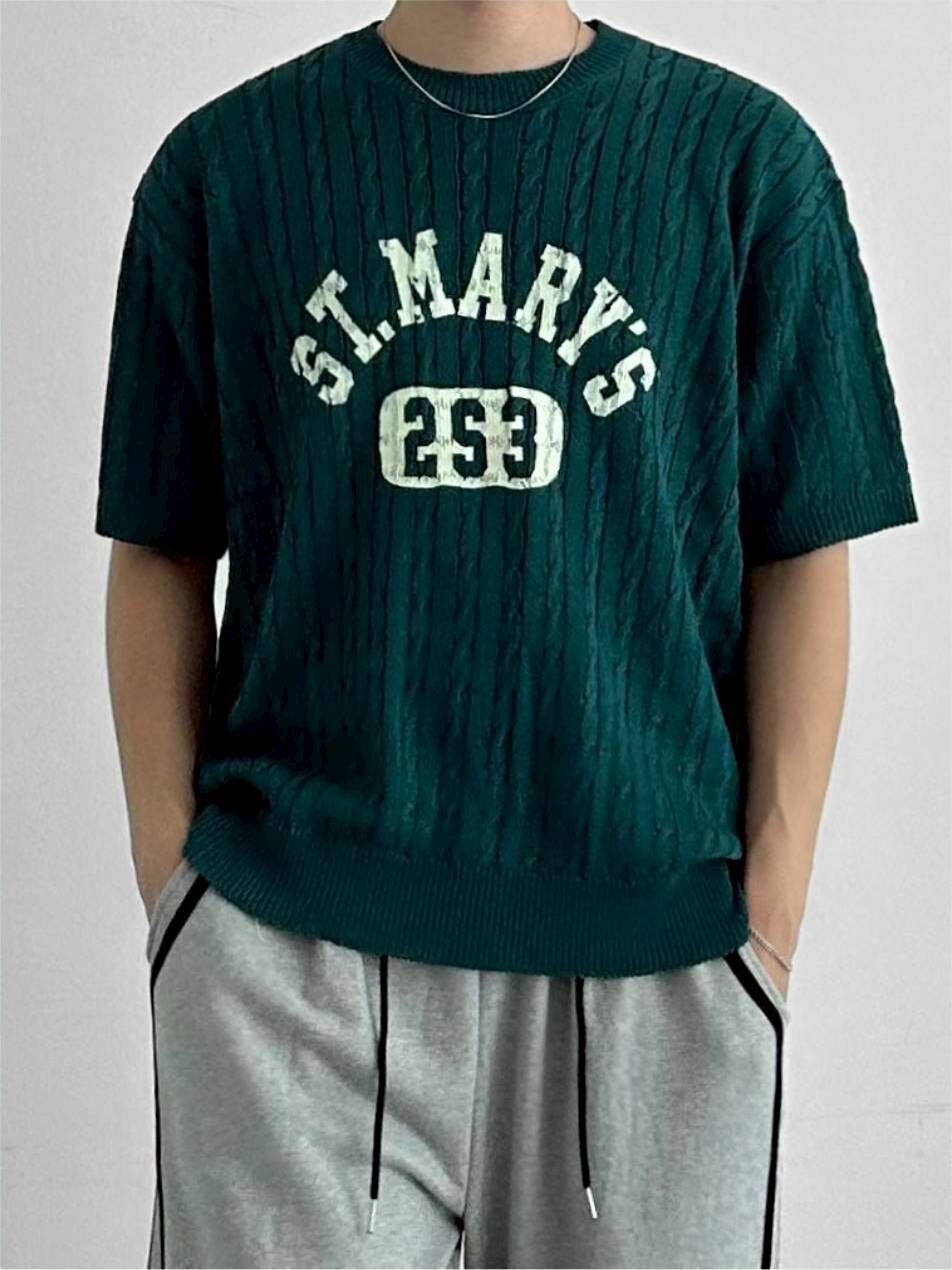 {快閃特惠}繽紛紮染麻花短袖針織衫