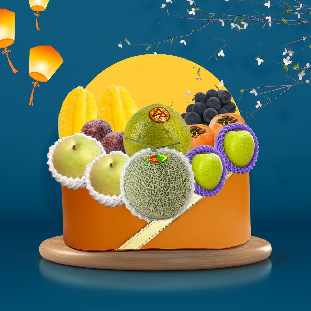 中秋幸運星果籃- M616-03