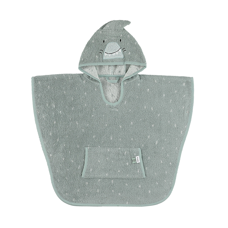 trixie 動物造型有機棉連帽斗篷-嘟嘟鯊魚