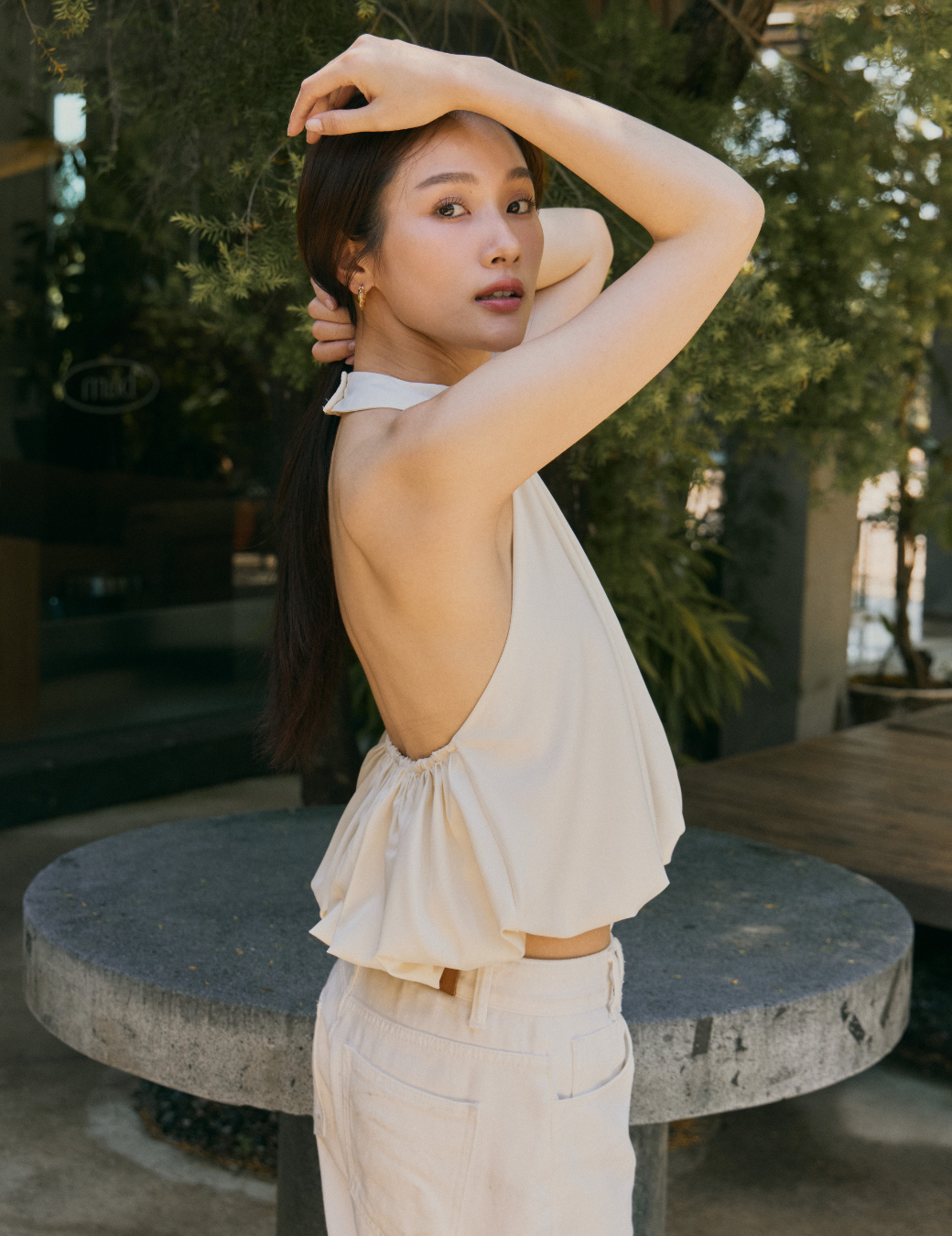 緞面繞脖澎澎背心（3尺寸）