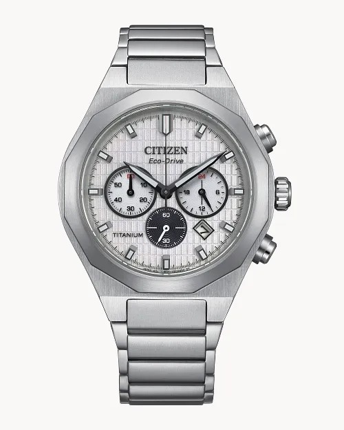 Citizen 星辰 Zenshin Senkei Chrono Super Titanium 綠色 CA4691-59X , 白色 CA4690-51A , 藍色 CA4691-59L 光動能男士太陽能計時鈦金屬腕錶