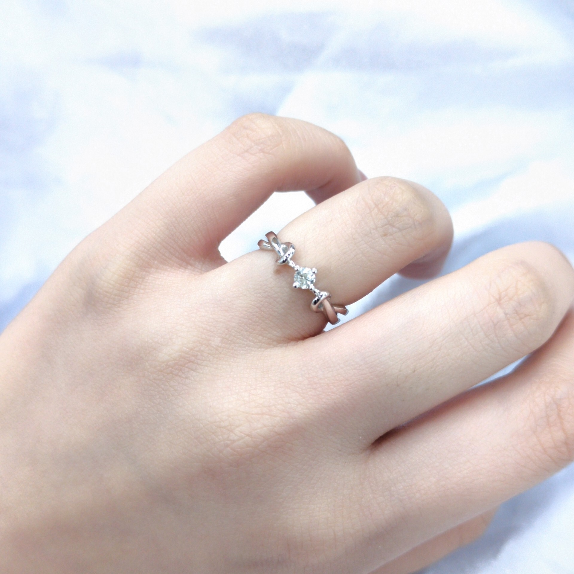 全新18K白金【單粒10份鑽石】戒指