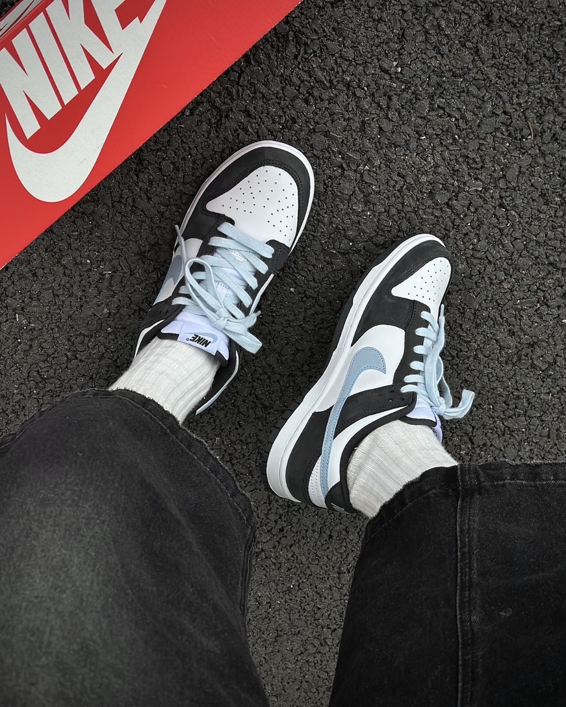 【現貨】Nike Dunk Low Midnight Navy Light blue 麂皮 暗夜黑藍