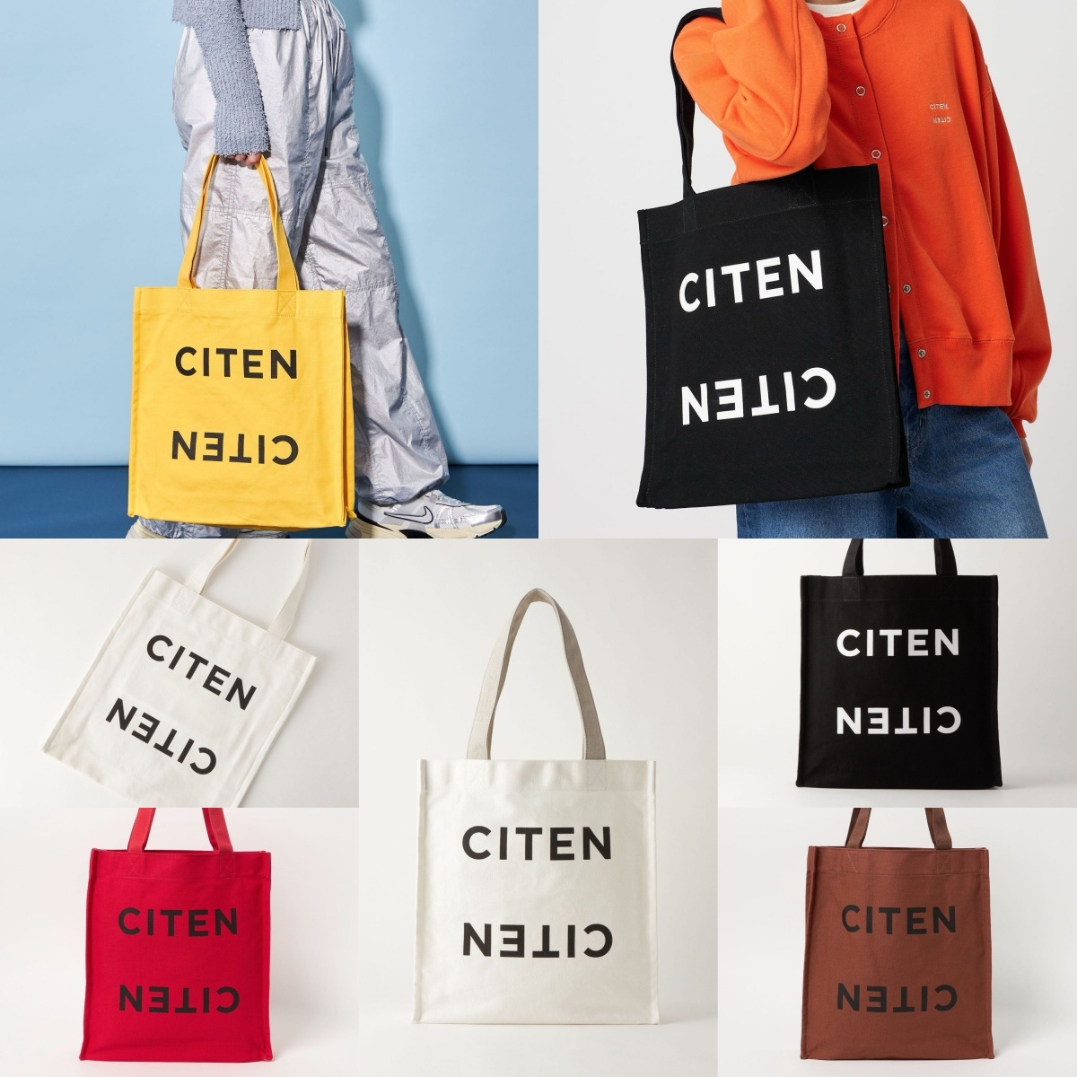 預購┃日本 CITEN Logo 宣言 文字 印花 托特包 側背袋 多色 大