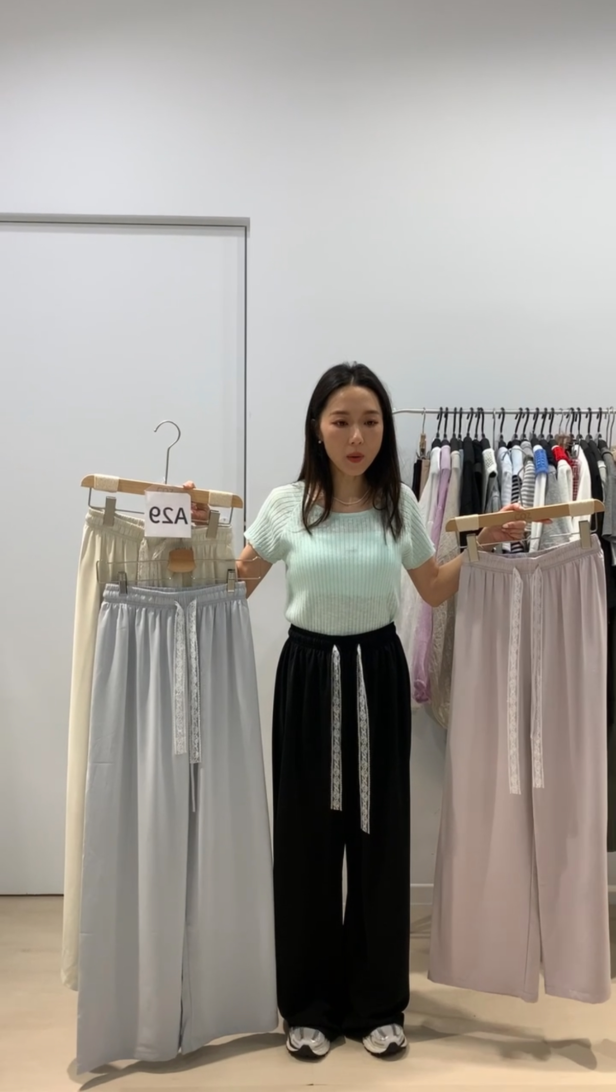 (現貨) 降溫有感！夏日冰爽感蕾絲抽繩休閒褲F size _2031.1