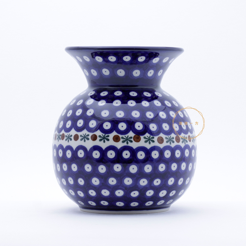 花瓶-高17cm-經典孔雀眼與蜻蜓