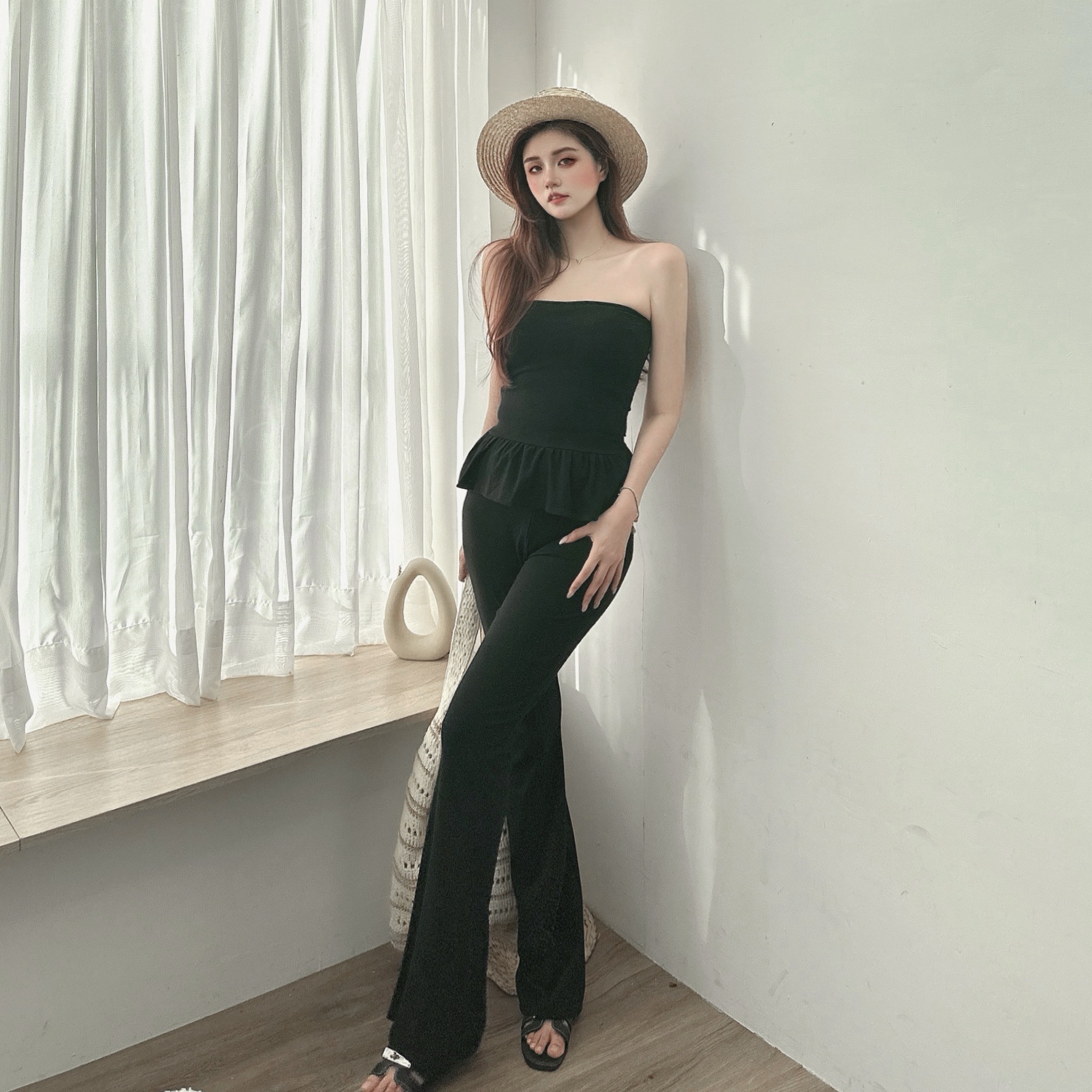 荷葉平口莫代棉套裝/二色