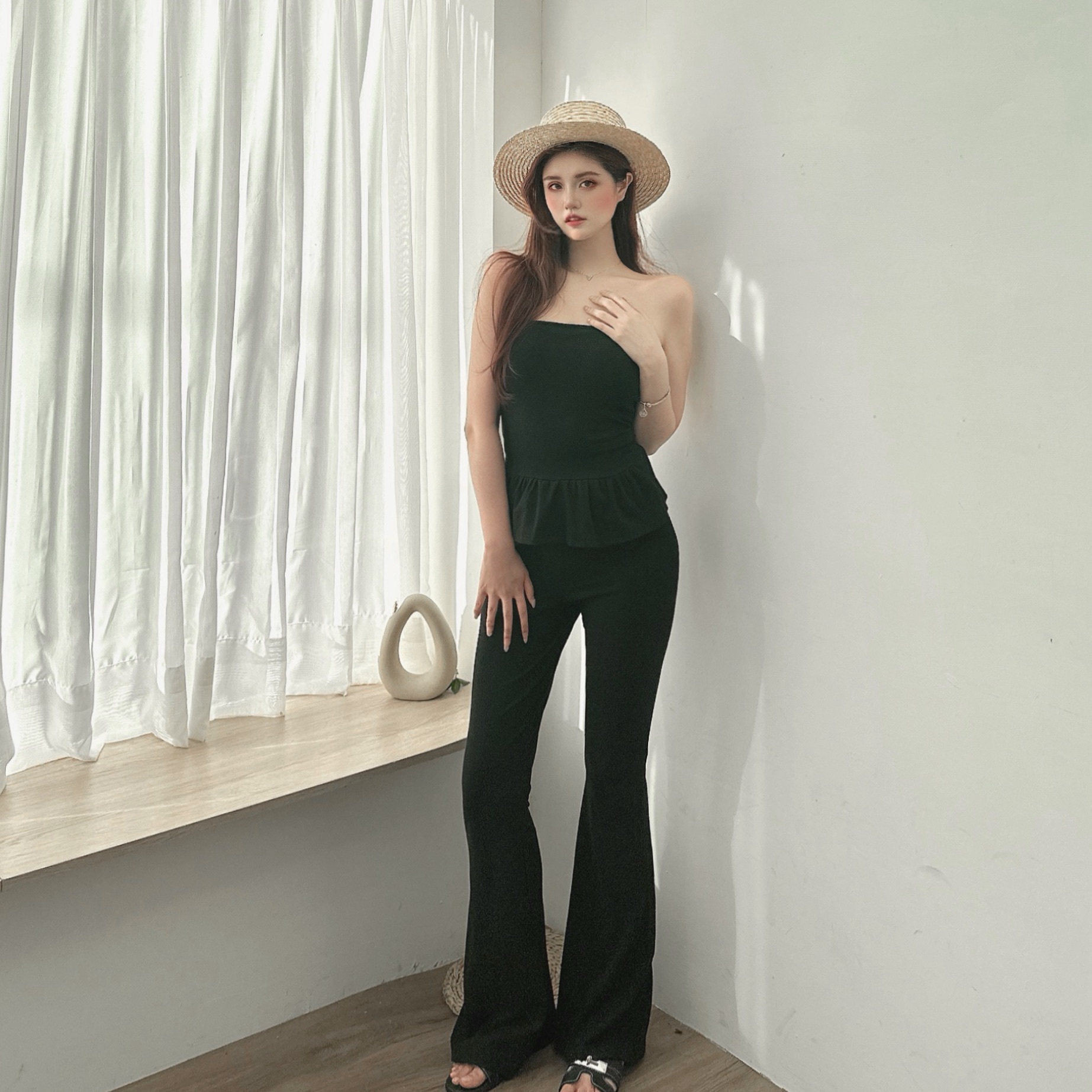 荷葉平口莫代棉套裝/二色