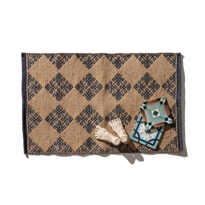 PUEBCO Tile Patterned Jute Mat / Mykonos