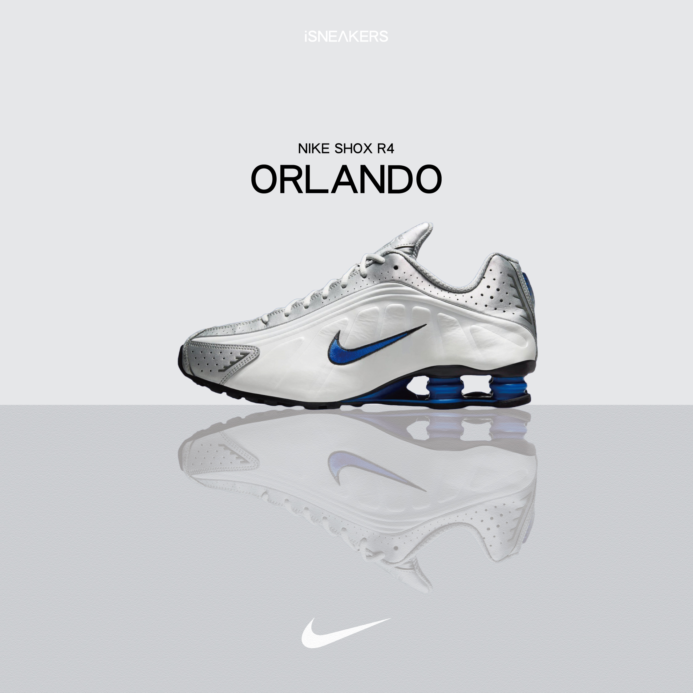 iSNEAKERS｜Nike Shox R4 "Orlando" 銀藍 彈簧鞋 HQ1988-100