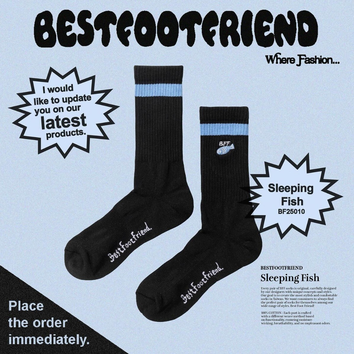 【Focus Store】現貨秒發 BFF Sleeping Fish "Black" 睡覺魚 BF25010-BK