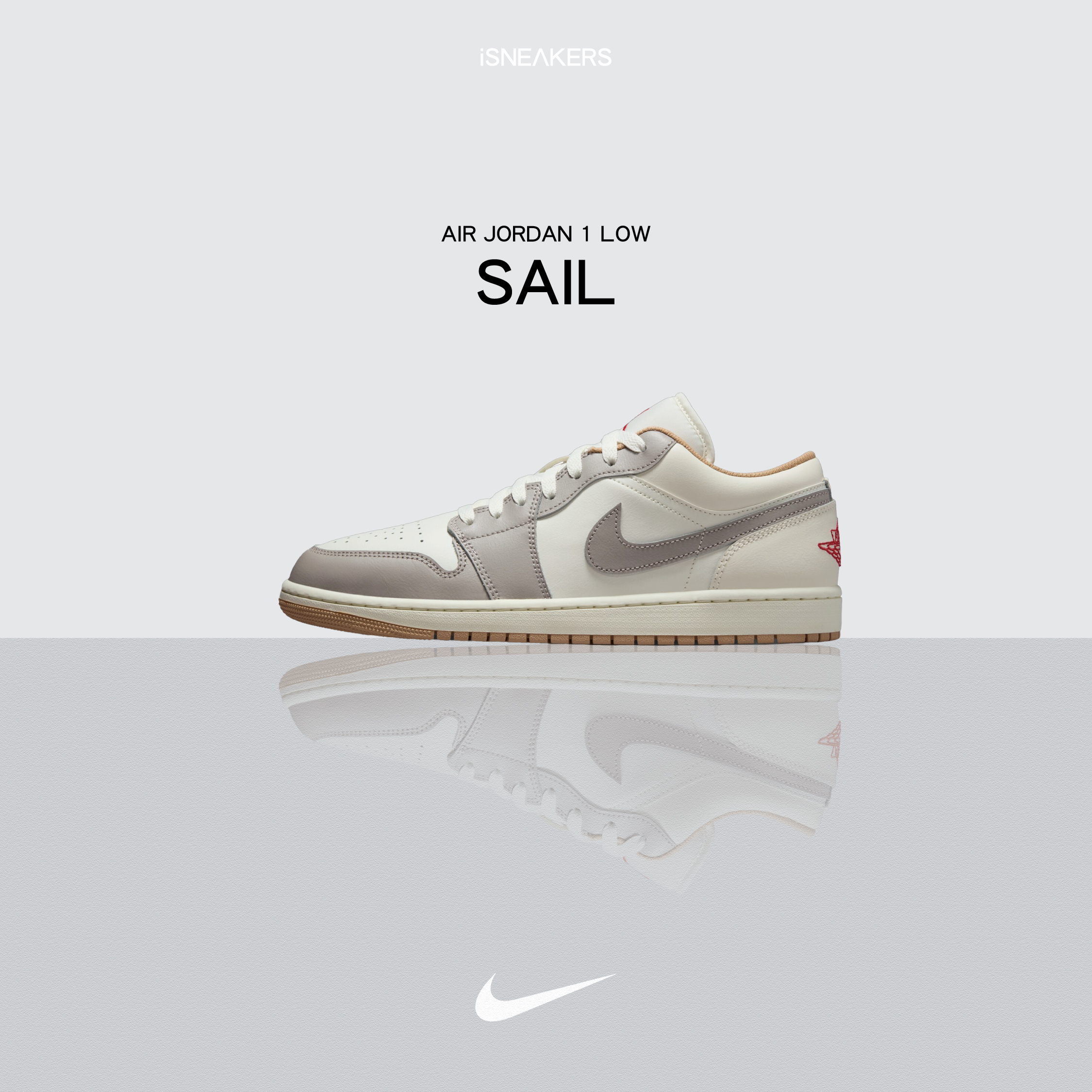 iSNEAKERS｜Air Jordan 1 Low "Sail" 白米灰 553558-169