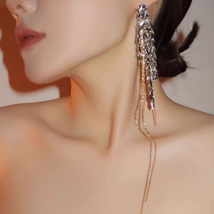 麥穗葉片垂墜耳環
