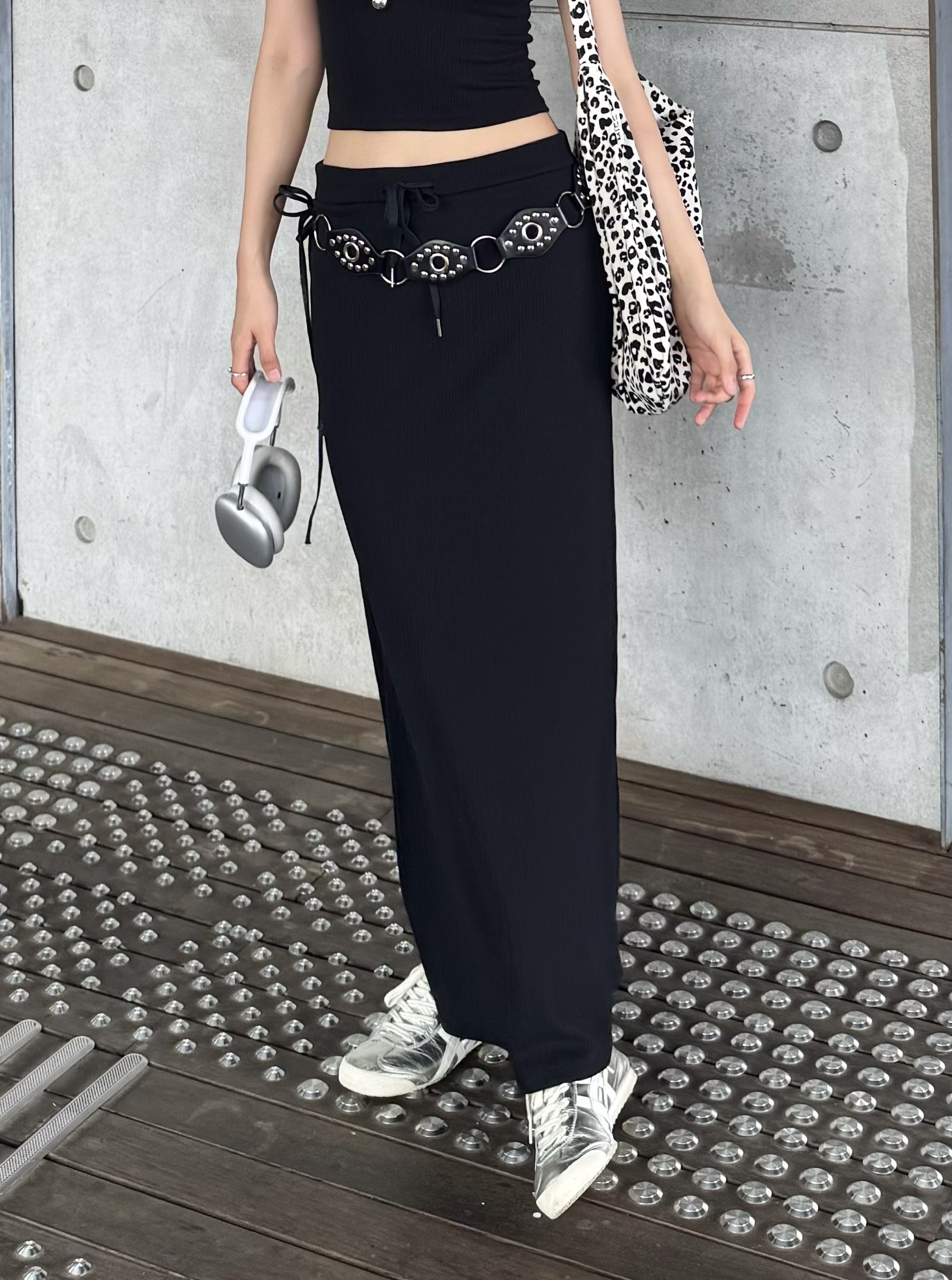 單買下身*(訂購) 暗直紋半裙 T7108 (深灰/淺灰/黑)