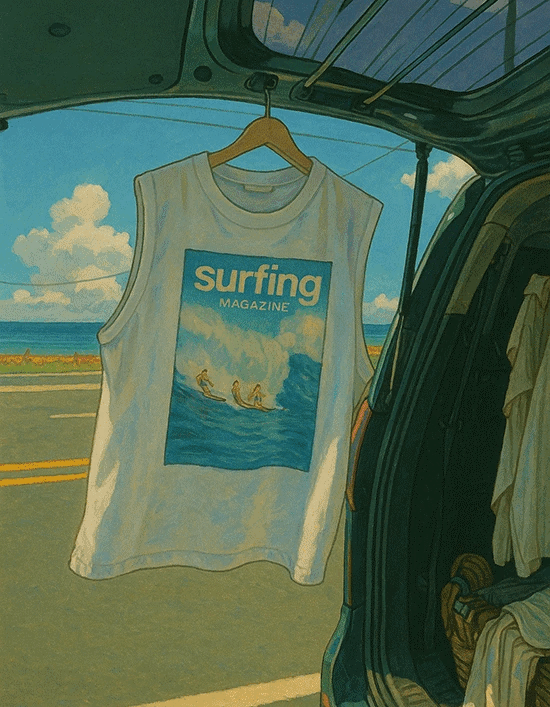 夏日氣息 衝浪印花背心