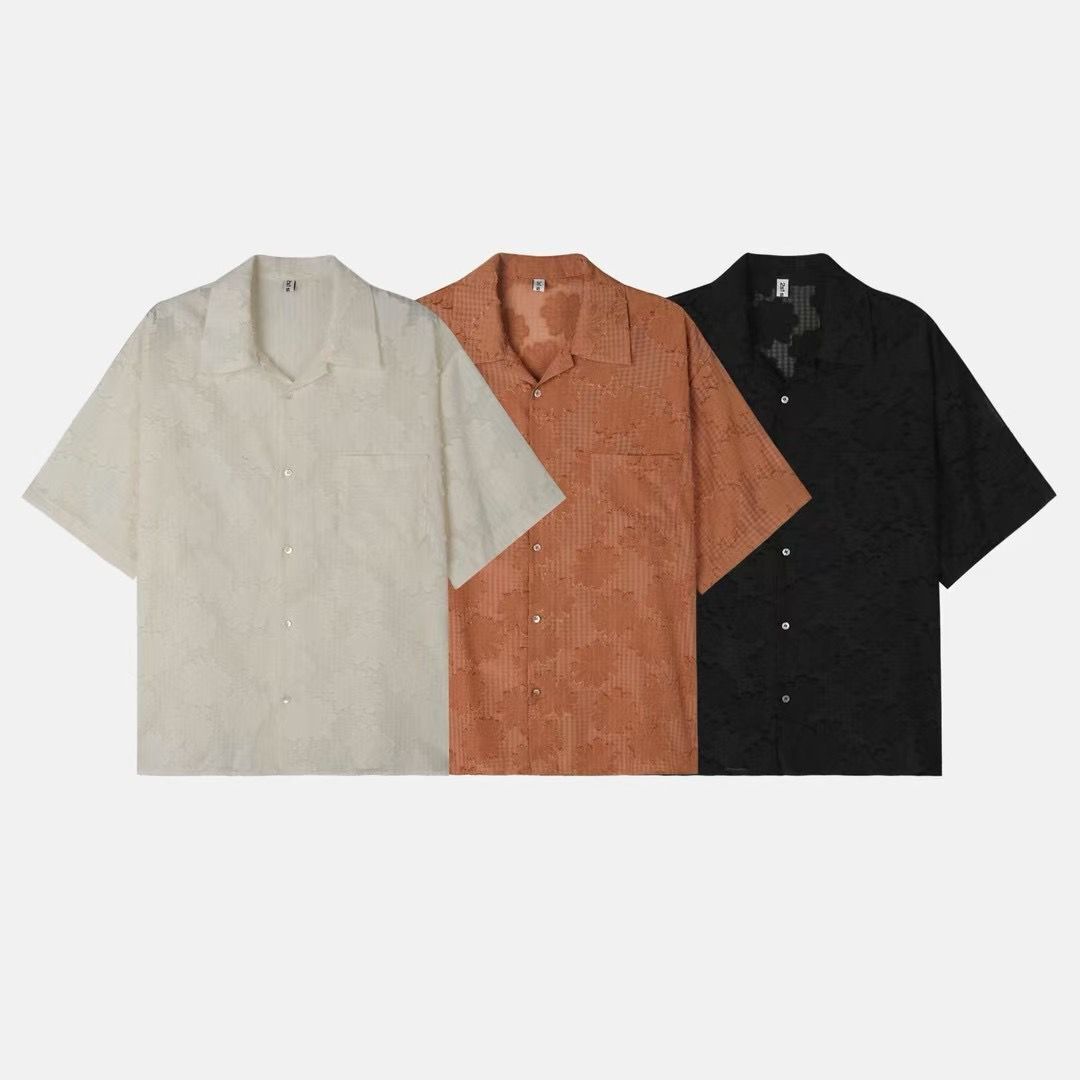 淨色暗紋短袖恤衫 S2327