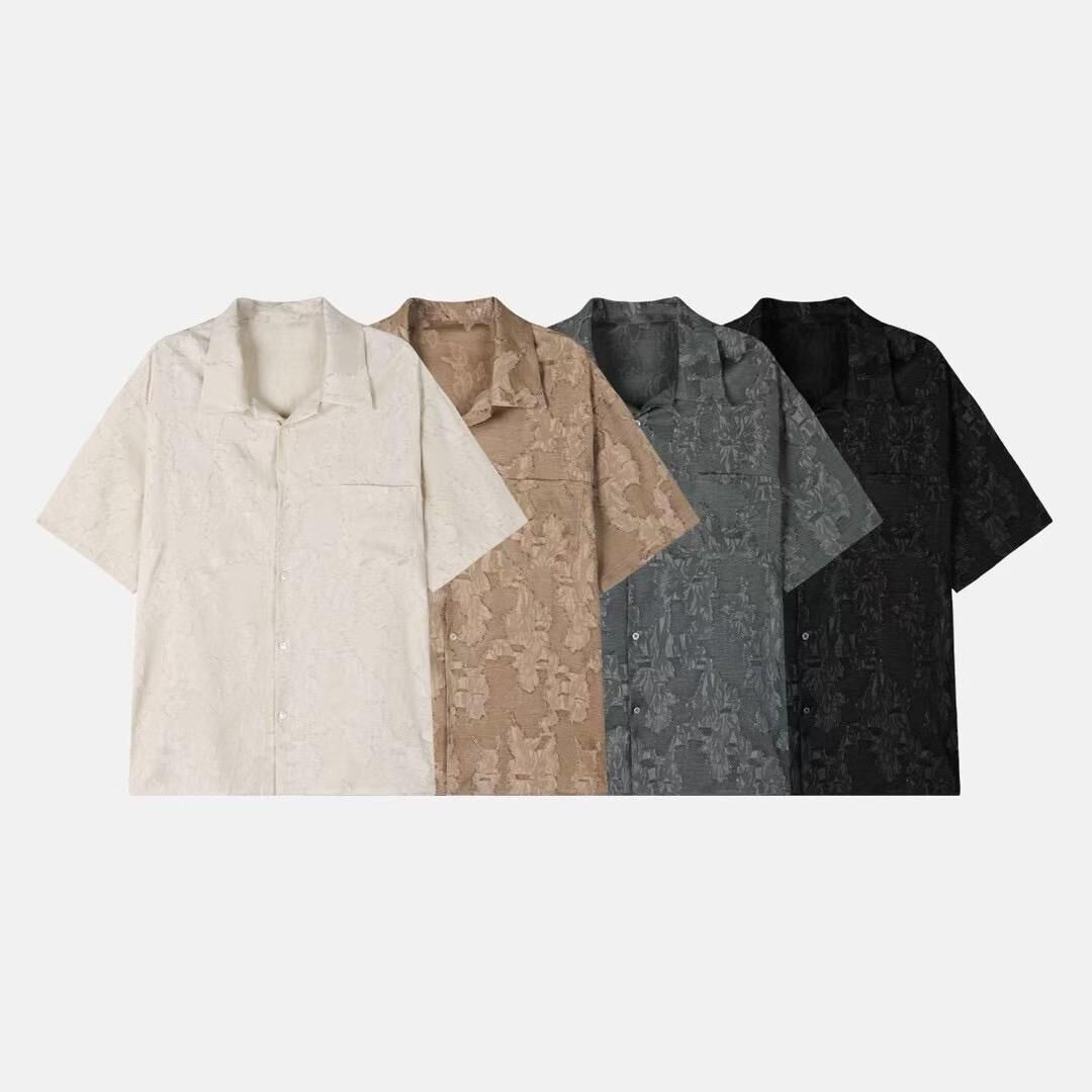 淨色暗紋短袖恤衫 S2328