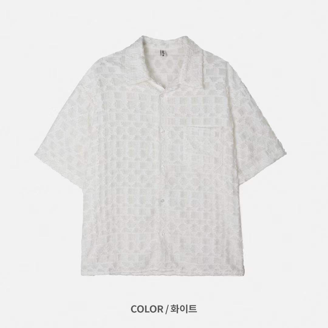 淨色暗紋短袖恤衫 S2330