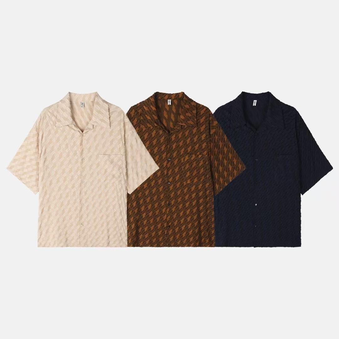 淨色暗紋短袖恤衫 S2331